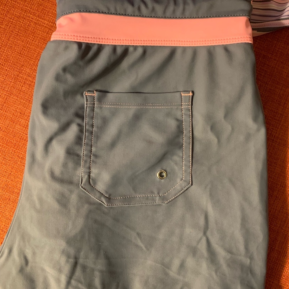 Free Country Pink and Gray Striped Tankini 2 piece Swimsuit - Picture 2 of 10